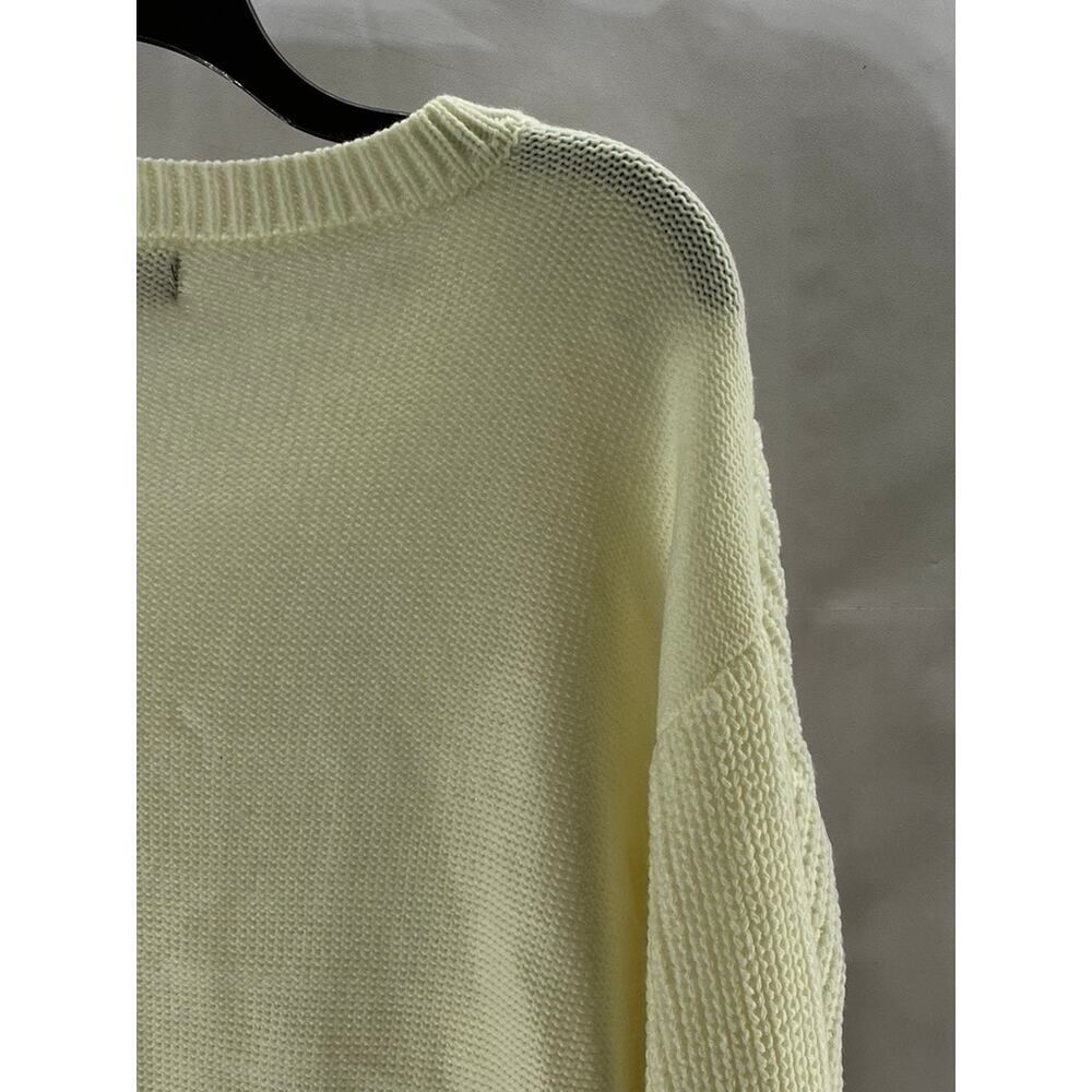 ALMOST FAMOUS Women’s Cream Cable Knit Crewneck Long Sleeve Sweater SZ L - Picture 4 of 11